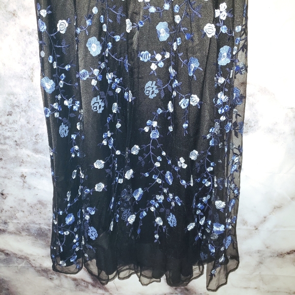 NEW! Tahari ASL black high/low embroidered dress - Picture 5 of 13